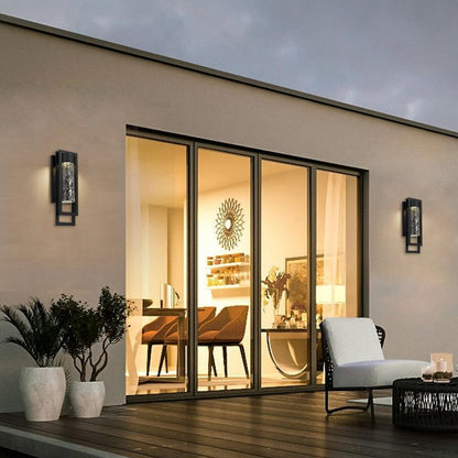 Black Seeded LED Dimmable Outdoor Hanging Light
