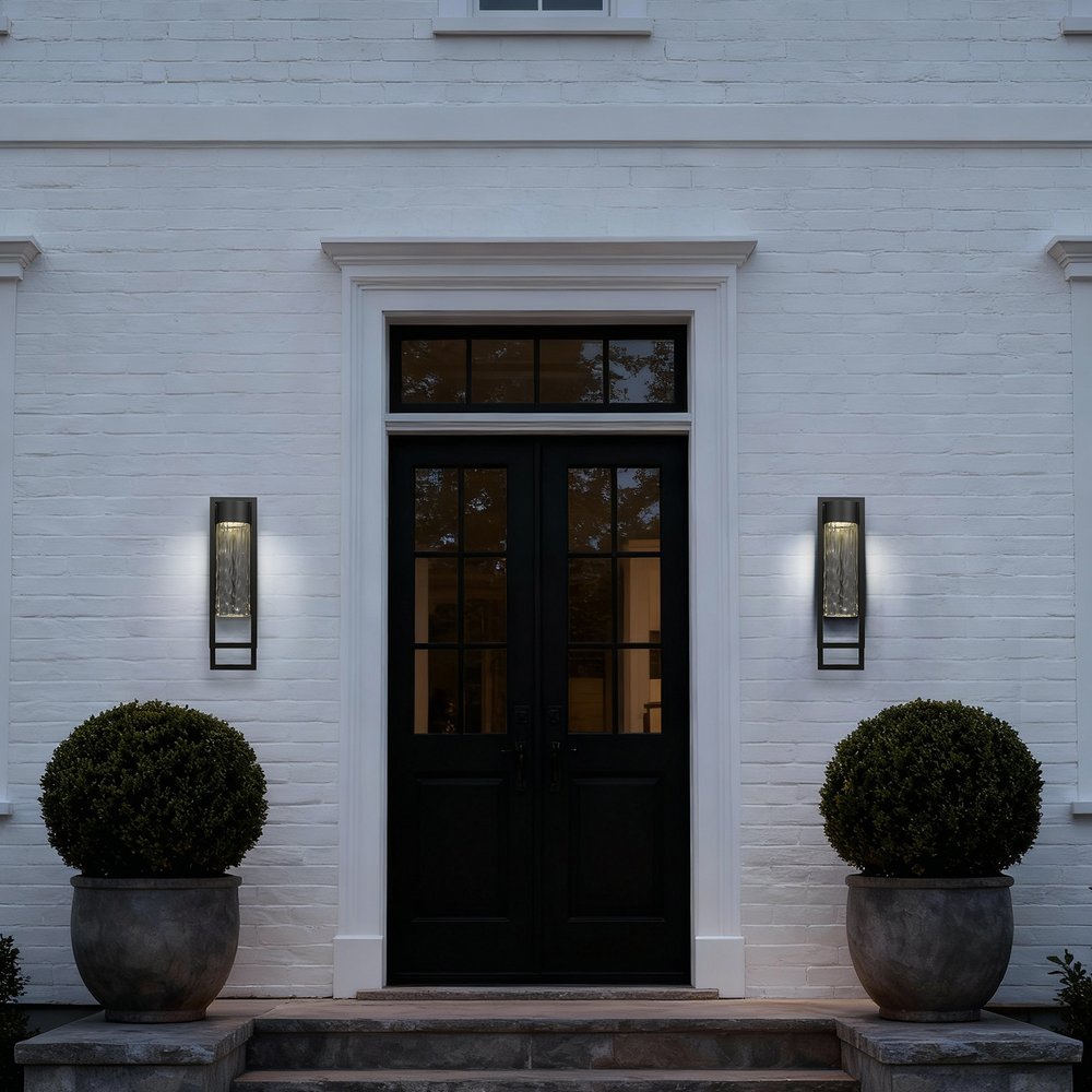 Black Seeded LED Dimmable Outdoor Hanging Light