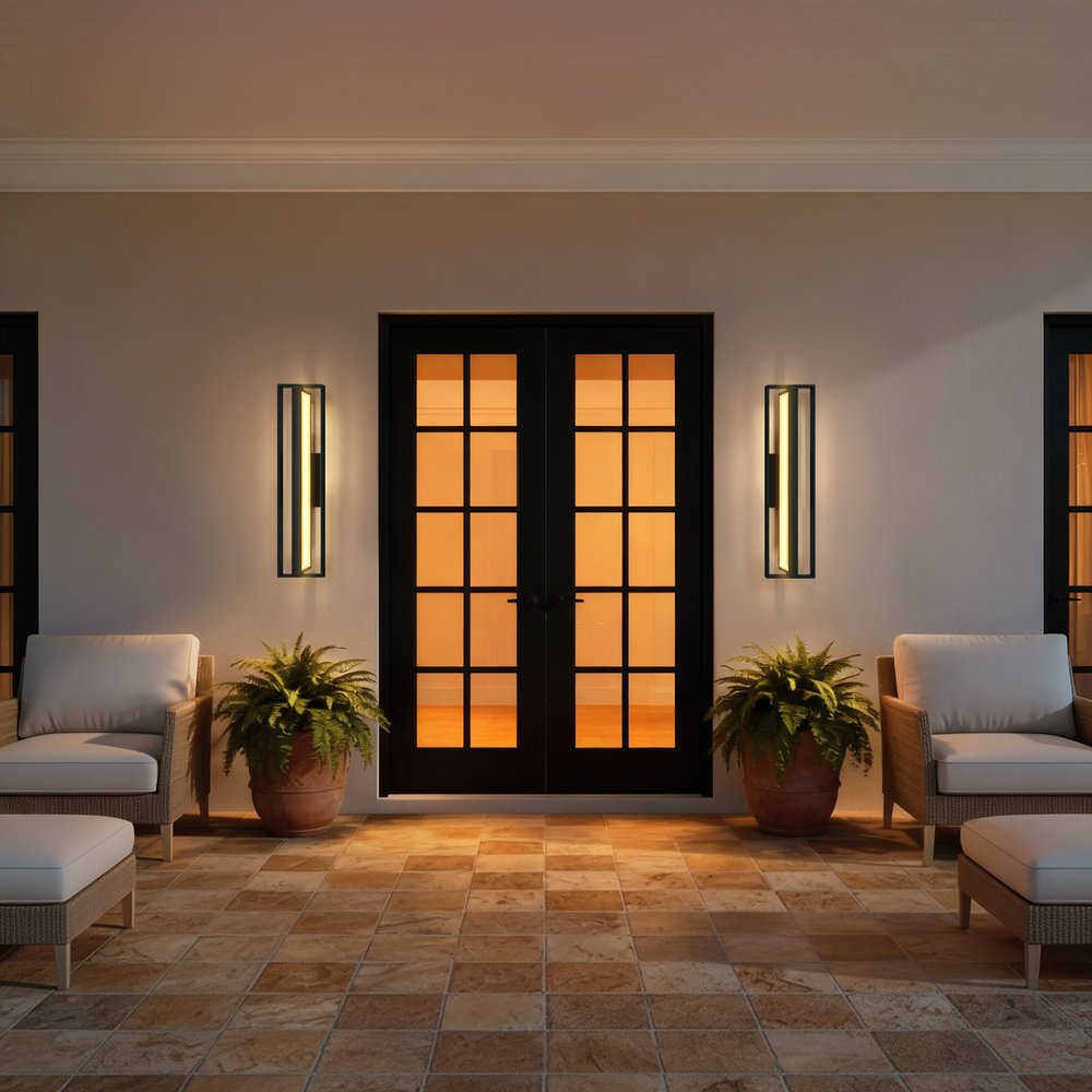 Black LED Dimmable Outdoor Hanging Light