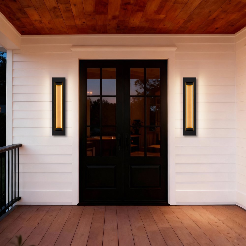 Black LED Dimmable Outdoor Hanging Light