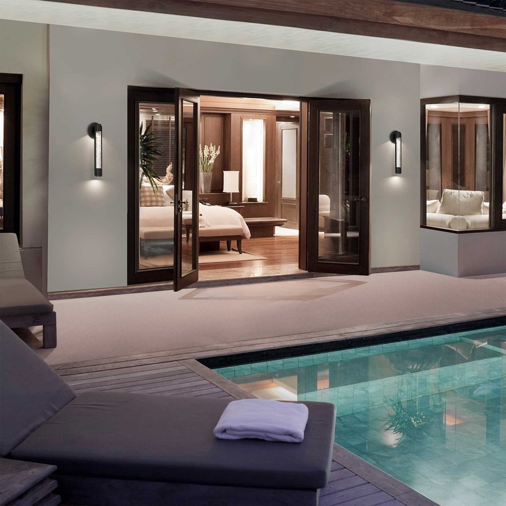 Black Water LED Dimmable Outdoor Hanging Light