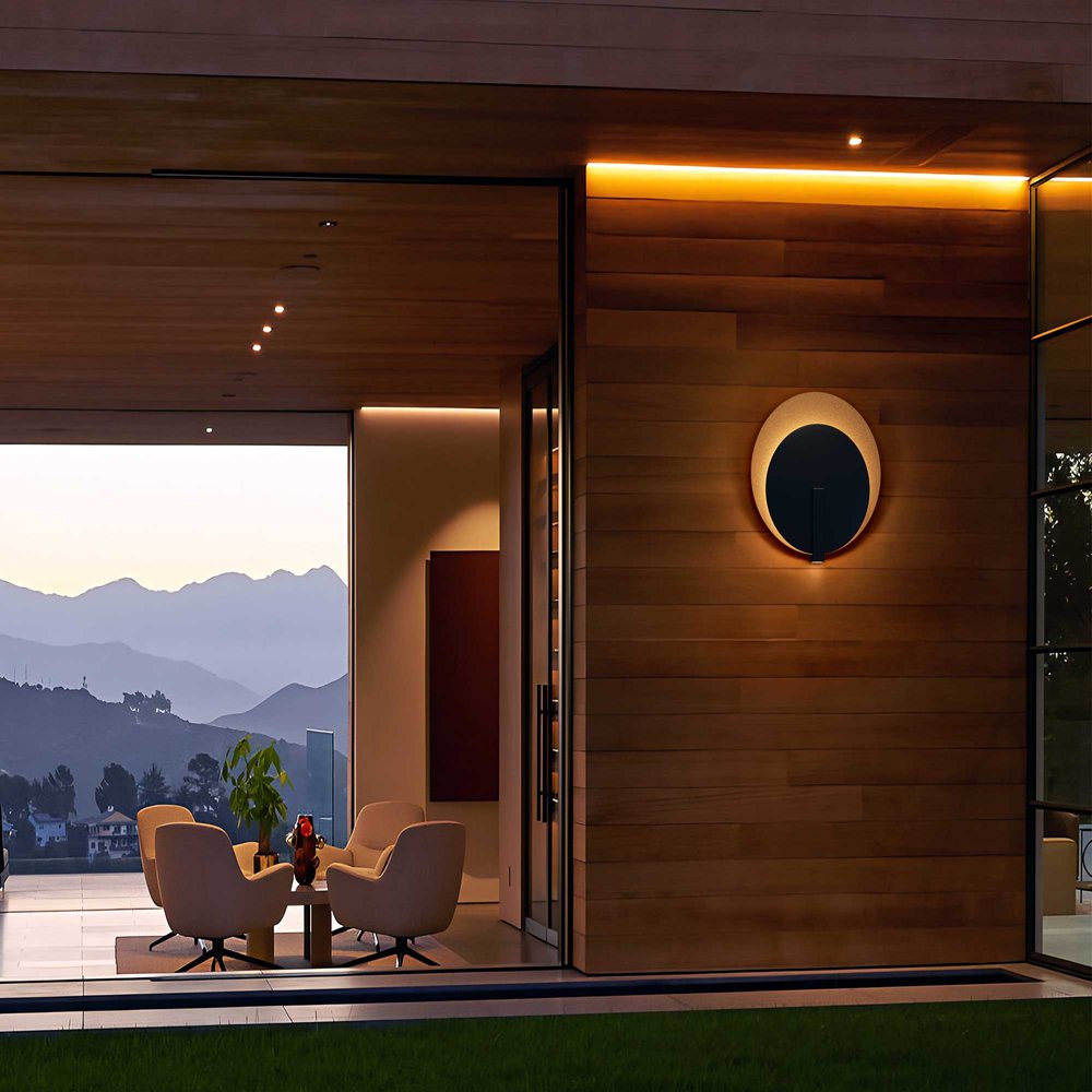 Black LED Dimmable Outdoor Hanging Light
