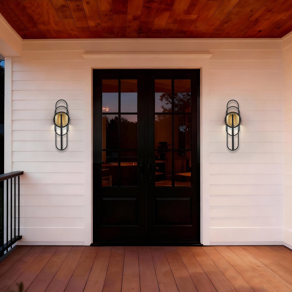 Black LED Dimmable Outdoor Hanging Light