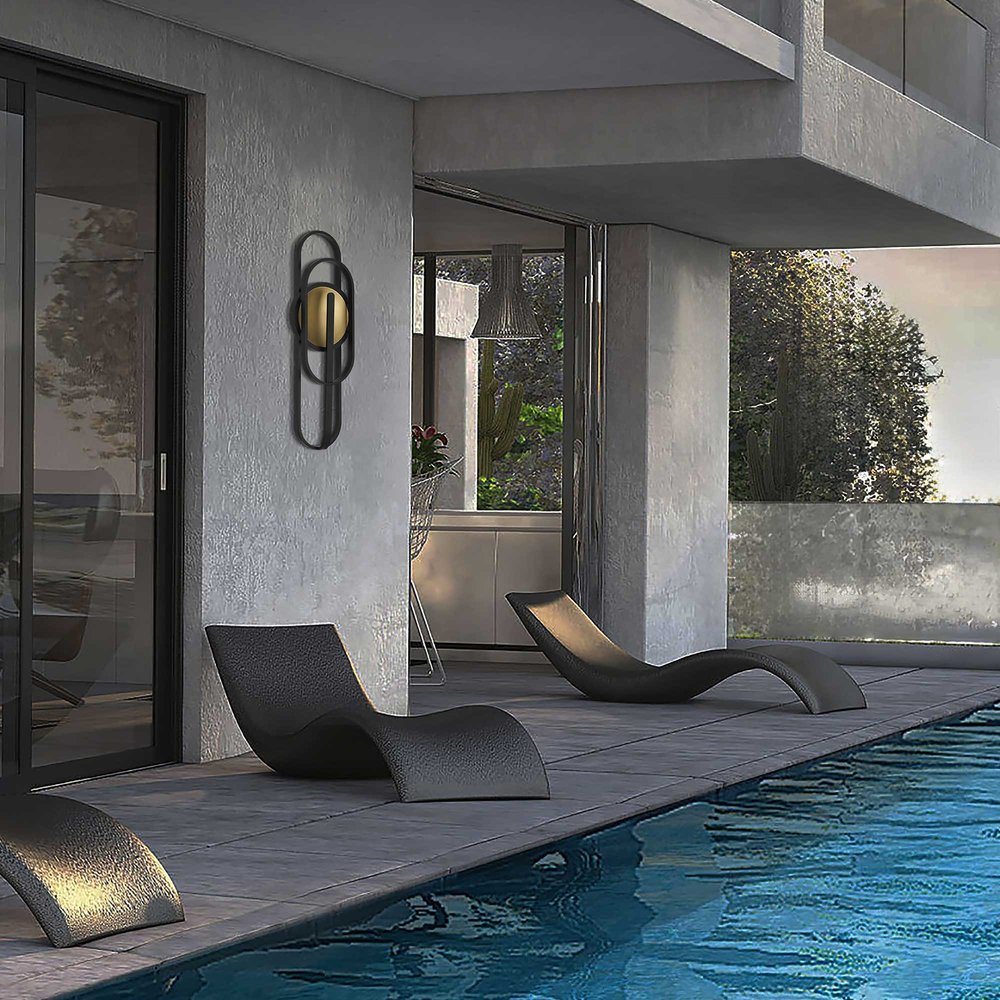 Black LED Dimmable Outdoor Hanging Light