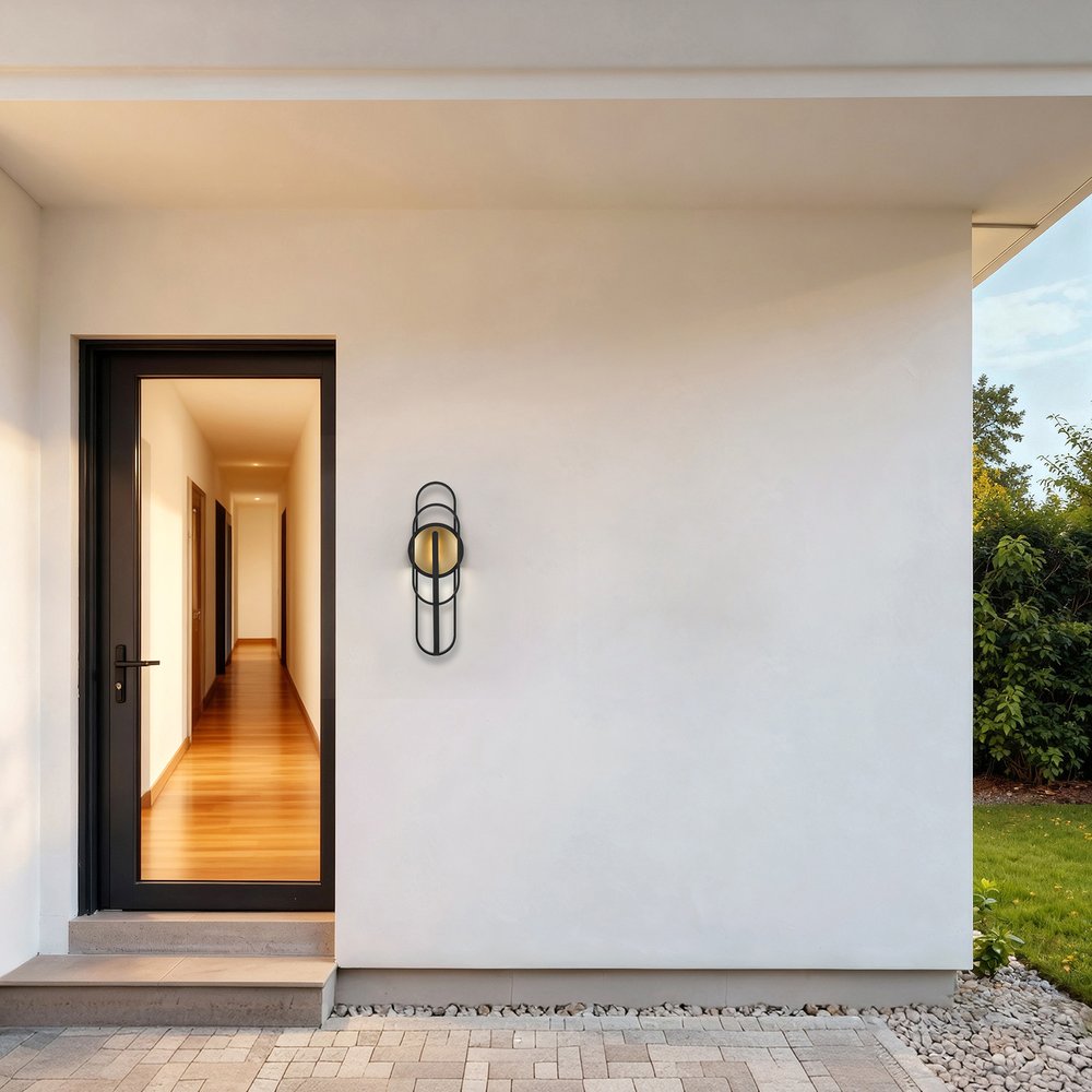 Black LED Dimmable Outdoor Hanging Light