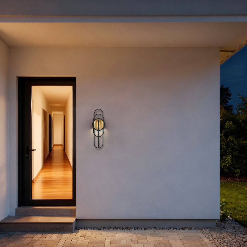 Black LED Dimmable Outdoor Hanging Light