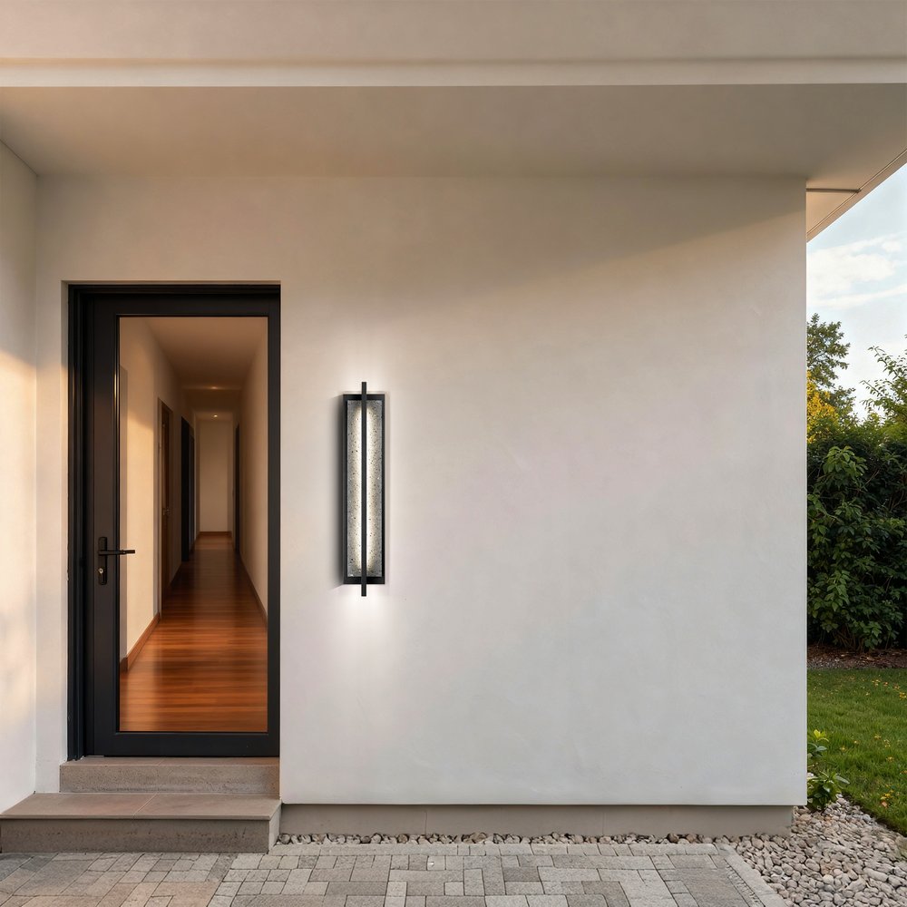Black LED Dimmable Outdoor Hanging Light