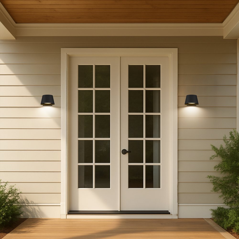 Black LED Dimmable Outdoor Hanging Light
