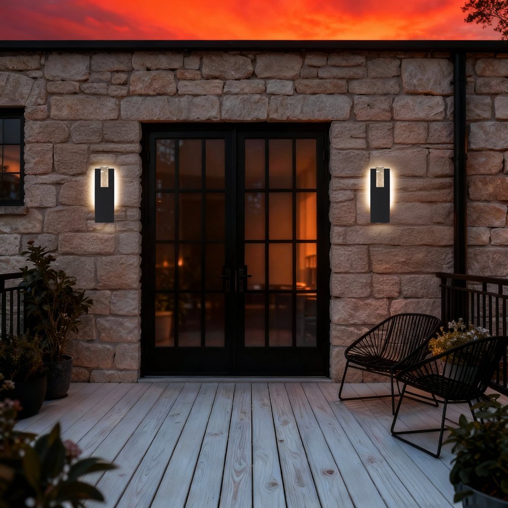 Black LED Dimmable Outdoor Hanging Light