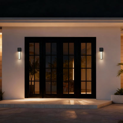 Black Transparent LED Dimmable Outdoor Hanging Light