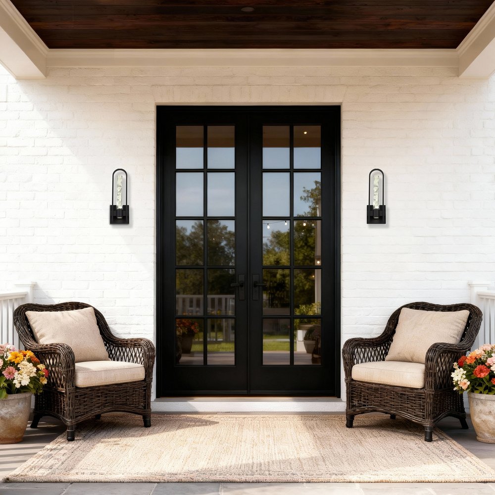 Black Transparent LED Dimmable Outdoor Hanging Light