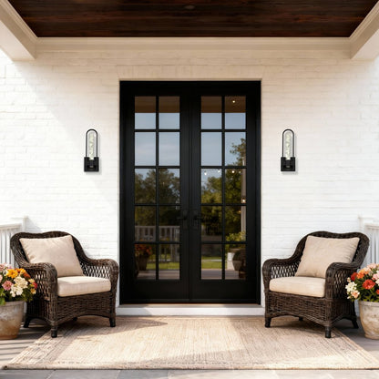Black Transparent LED Dimmable Outdoor Hanging Light