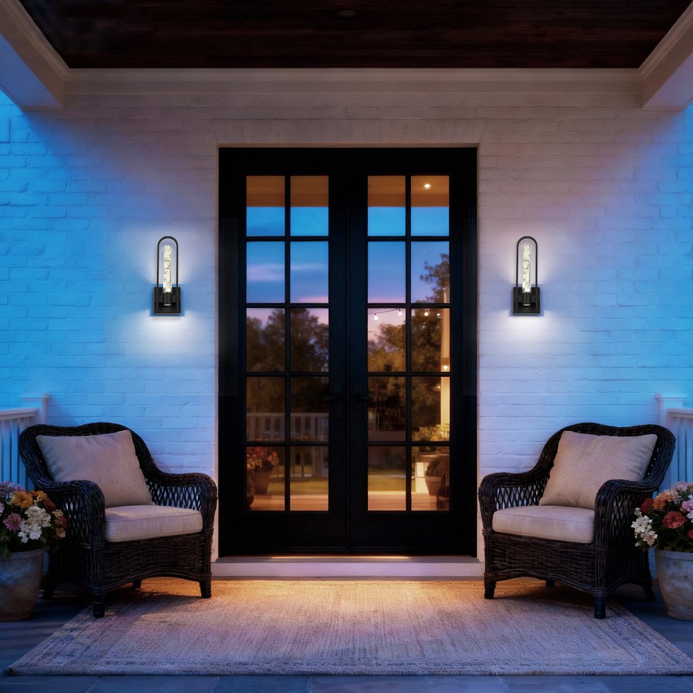 Black Transparent LED Dimmable Outdoor Hanging Light