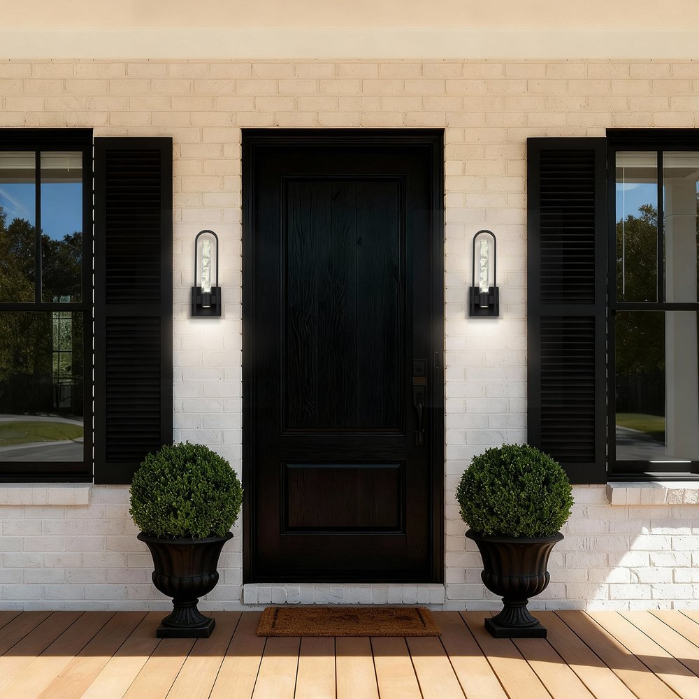Black Transparent LED Dimmable Outdoor Hanging Light