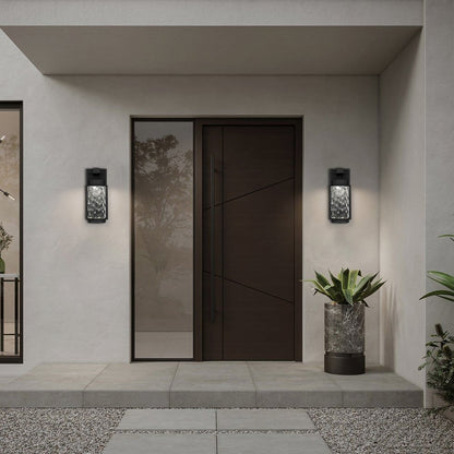 Black Hammered LED Dimmable Outdoor Hanging Light