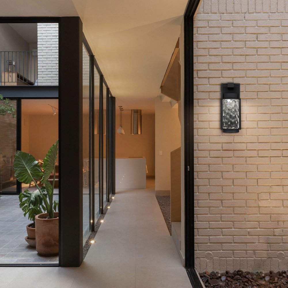 Black Hammered LED Dimmable Outdoor Hanging Light