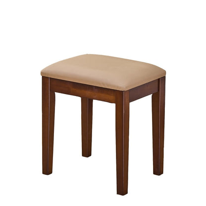 47" Brown Wood Mirrored Vanity Table