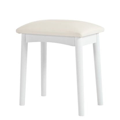 56" White Wood Mirrored Vanity Table