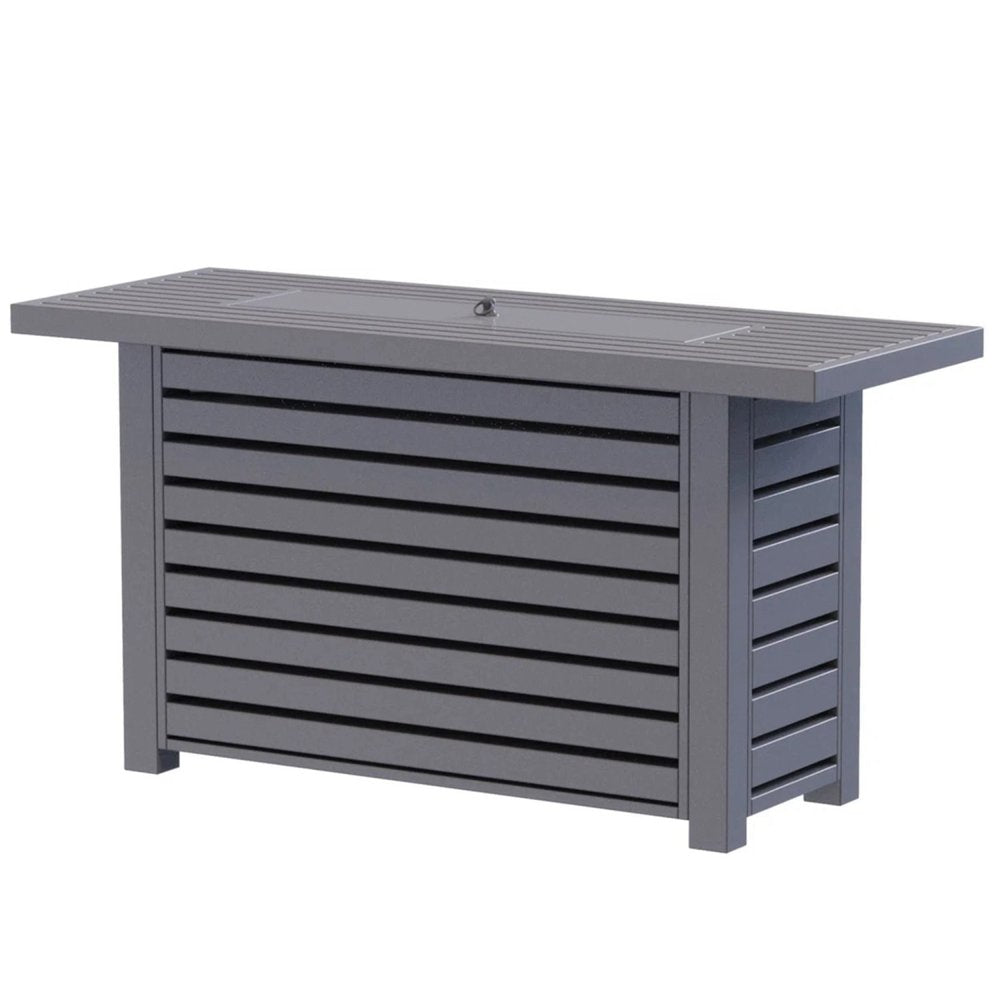 50000 BTU 42" Gray Steel Propane Rectangular Fire Pit With Cover