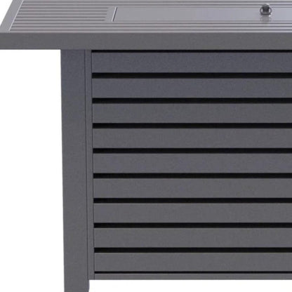 50000 BTU 42" Gray Steel Propane Rectangular Fire Pit With Cover