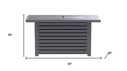 50000 BTU 42" Gray Steel Propane Rectangular Fire Pit With Cover