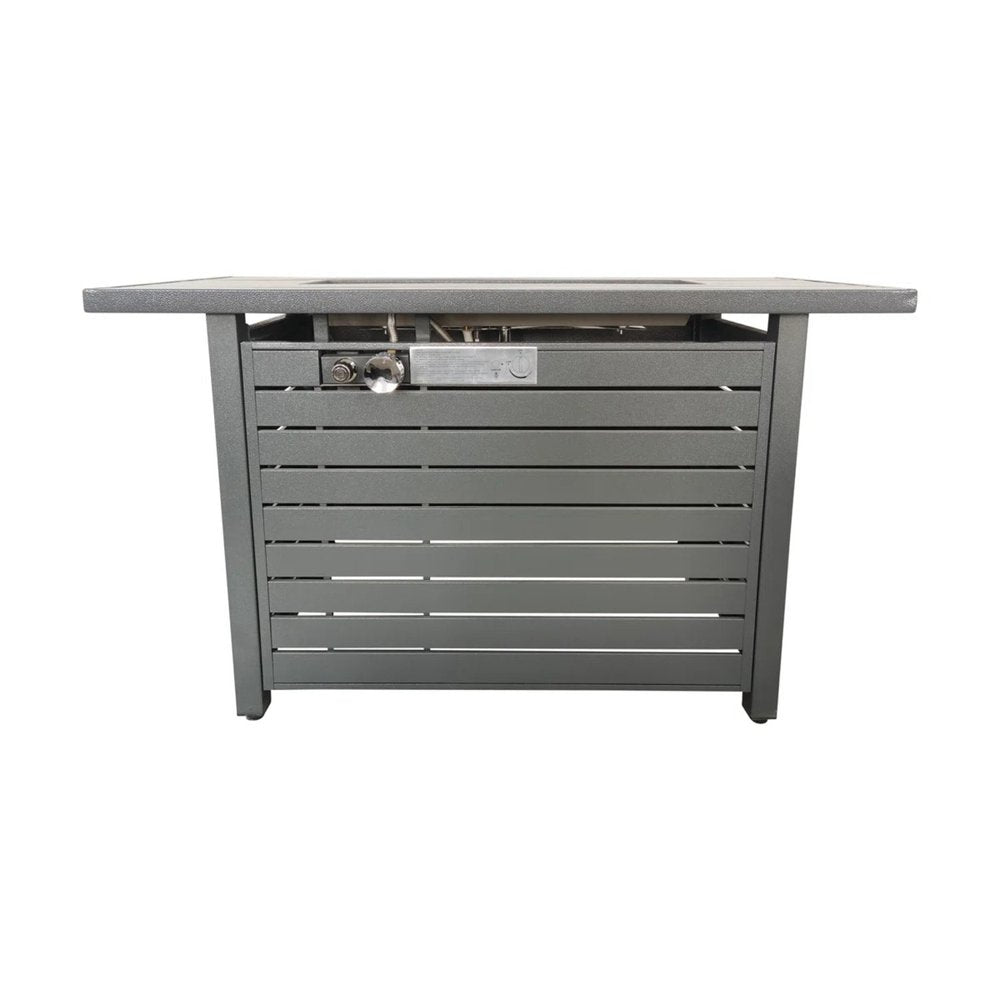 50000 BTU 42" Gray Steel Propane Rectangular Fire Pit With Cover