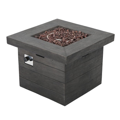40000 BTU 32" Gray Steel Propane Rectangular Fire Pit With Cover