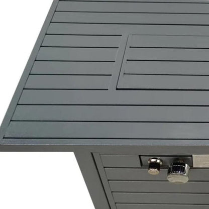 50000 BTU 42" Gray Steel Propane Rectangular Fire Pit With Cover