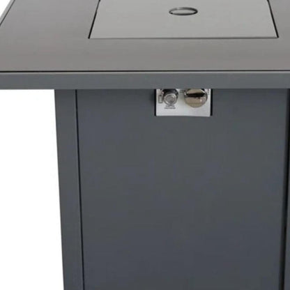 50000 BTU 30" Black Steel Propane Square Fire Pit With Cover