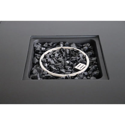 50000 BTU 30" Black Steel Propane Square Fire Pit With Cover