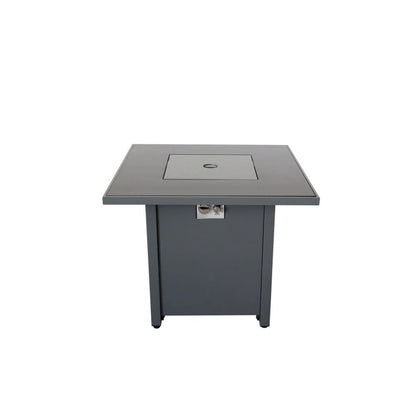 50000 BTU 30" Black Steel Propane Square Fire Pit With Cover