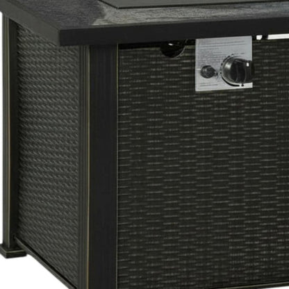 50000 BTU 30" Black Steel Propane Square Fire Pit With Cover