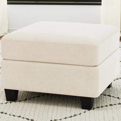 25" Black Velvet Storage Ottoman