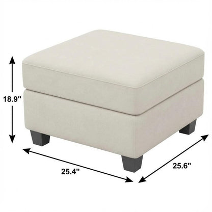 25" Black Velvet Storage Ottoman