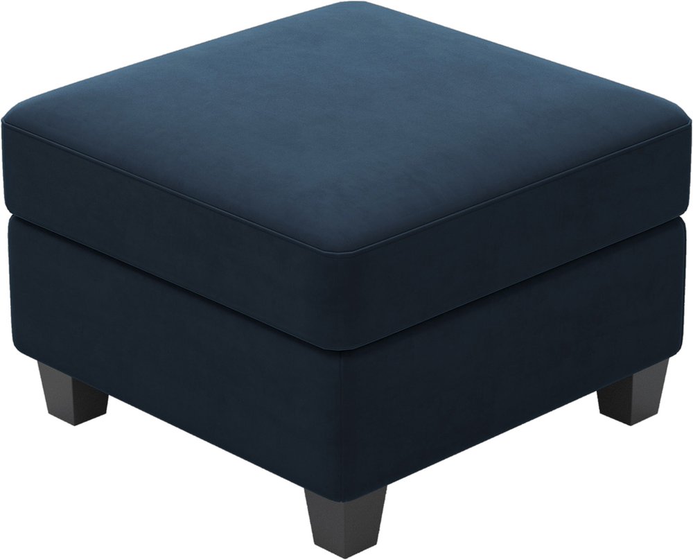 25" Black Velvet Storage Ottoman