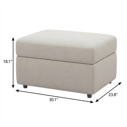 30" Black Velvet Storage Ottoman