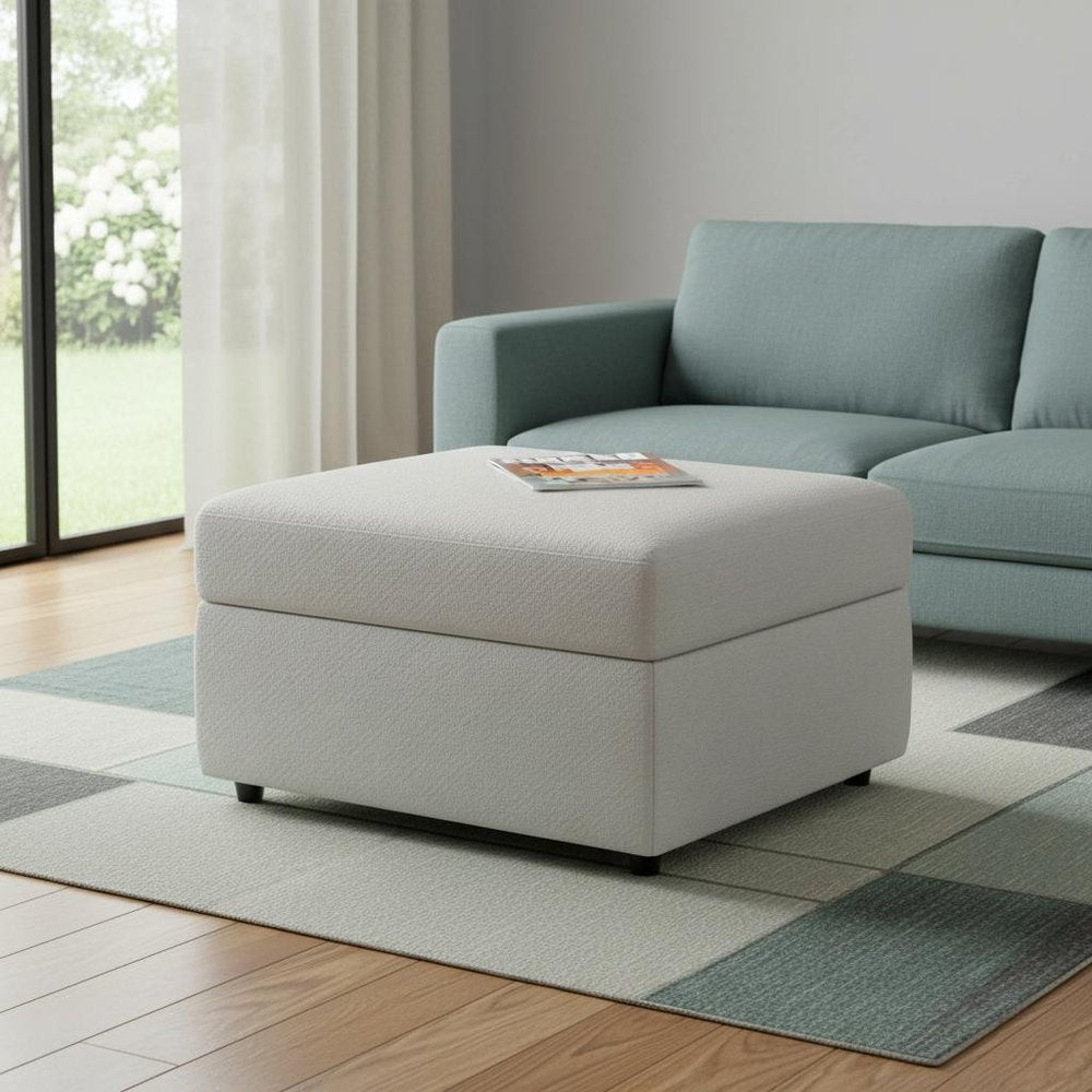 30" Black Velvet Storage Ottoman