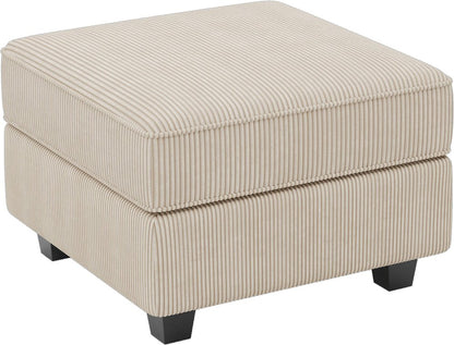 26" Teal Blue and Black Solid Wood and Microfiber Storage Ottoman