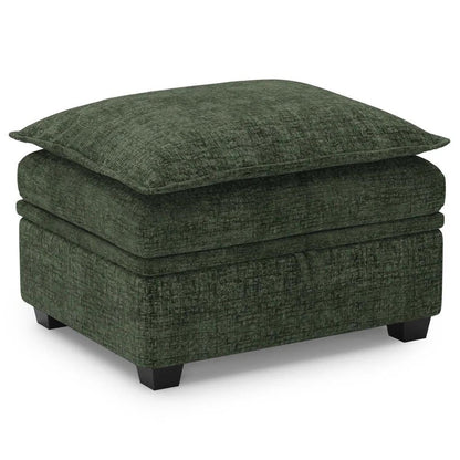 30" Gray and Black Chenille Storage Ottoman