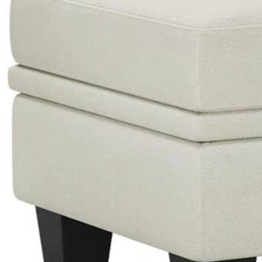 46" Beige and Black Chenille Storage Ottoman
