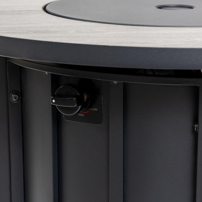 50000 BTU 30" Black Steel Propane Column Fire Pit With Cover