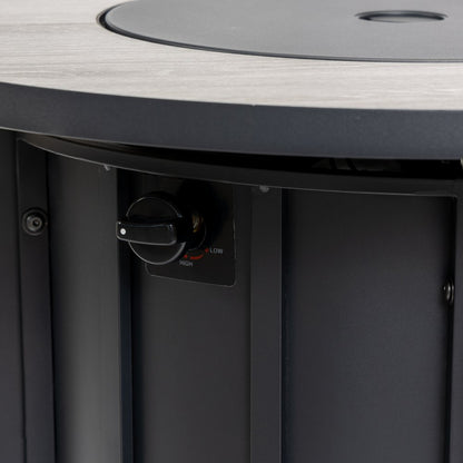 50000 BTU 30" Black Steel Propane Column Fire Pit With Cover