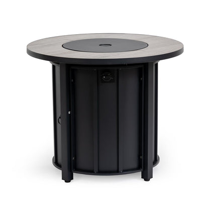 50000 BTU 30" Black Steel Propane Column Fire Pit With Cover