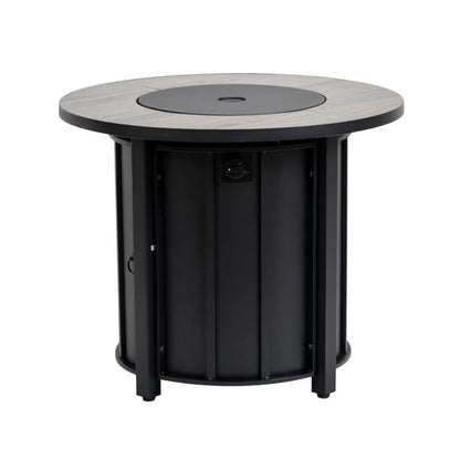 50000 BTU 30" Black Steel Propane Column Fire Pit With Cover