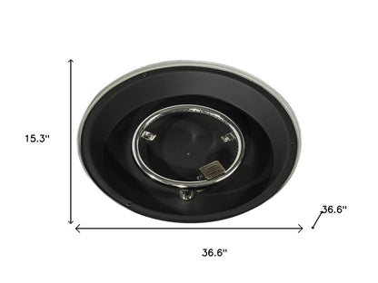 50000 BTU 37" Gray Steel Propane Round Fire Pit With Cover