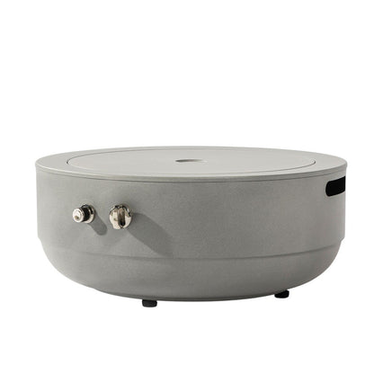 50000 BTU 24" Gray Steel Propane Round Fire Pit With Cover