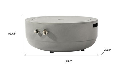 50000 BTU 24" Gray Steel Propane Round Fire Pit With Cover
