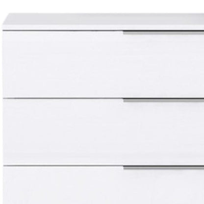 62" White Wood Six Drawer Double Dresser