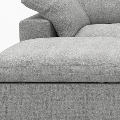 120" Light Gray Linen Blend Modular Universal Sofa With Ottoman And Storage