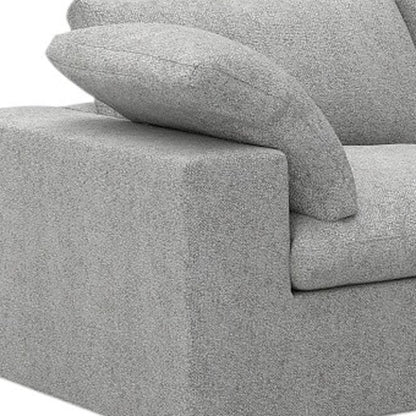 120" Light Gray Linen Blend Modular Universal Sofa With Ottoman And Storage